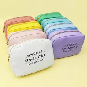 Nylon cosmetic bag pouch with patches cosmetic bags victoria secrets cosmetic sachet bag small high quality