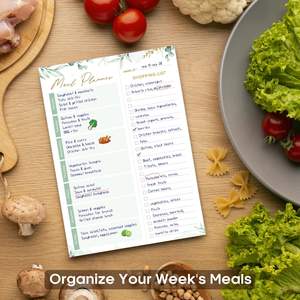 Bloc de planification de repas personnalisé avec liste de <span class=keywords><strong>courses</strong></span> à arracher pour réduire les déchets <span class=keywords><strong>alimentaires</strong></span> planificateur de repas magnétique et liste d'épicerie pour réfrigérateur - Product Image 4
