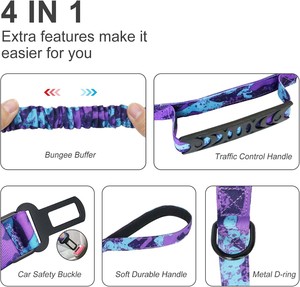 Correa para perros de alta resistencia para perros, correa elástica fuerte que absorbe los golpes, correa para perros sin tirones con doble asa acolchada - Product Image 3