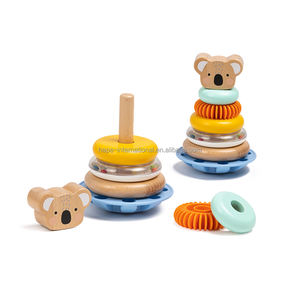 Châteaux blocs <span class=keywords><strong>de</strong></span> construction empilables personnalisation enfants anneau <span class=keywords><strong>de</strong></span> dentition enfants éducatif bébé empileur jouet empilable - Product Image 1