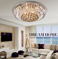 Salon cristal plafonnier montage au plafond lustre en cristal éclairage pour chambre à coucher ETL60372