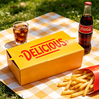 Boîtes d'emballage alimentaire pliables de grande capacité en papier kraft fabriqué à partir de matériaux recyclés, formes personnalisées, pour la restauration rapide, les frites