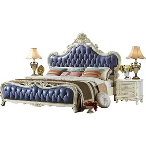 फ्रेंच राजकुमारी बिस्तर आधुनिक सरल ठोस लकड़ी सफेद सरल यूरोपीय लक्जरी शादी बिस्तर