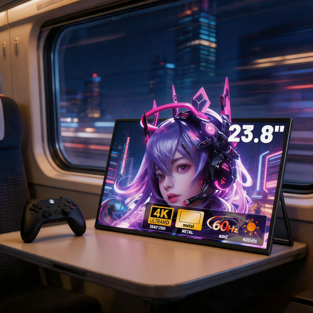 Large Portable Monitor 4K UHD IPS 100%sRGB Color Gamut Travel Second Display for Business Laptop