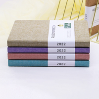 Carnet personnalisé A5 en tissu de lin avec couverture rigide, ligné, pour la planification