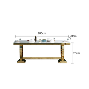 Nhà Máy Bán Hàng Trực Tiếp Chất Lượng Cao Bằng Thép Không Gỉ Kim Loại Bằng Đá Cẩm Thạch Nhà Hàng Đồ Nội Thất Bàn Ăn Bàn Ăn Và Ghế Đặt - Product Image 5