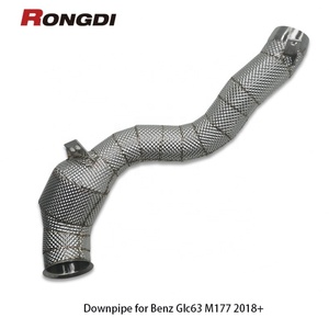 ท่อดาวน์ไปป์สแตนเลส 304 แบบไหลสูง สำหรับ Mercedes-Benz Glc63 M177 AMG ปี 2018+ พร้อมแคทตาไลติกคอนเวอร์เตอร์ - Product Image 3