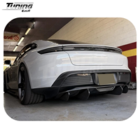 Kit carrosserie en fibre de carbone pour Porsche Taycan 2019-2023 pré-lifting : Lame avant, jupes latérales, diffuseur arrière