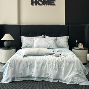 High End 50s Lyocell Printed Summer Quilt <b>Set</b> 133x72 Reactive Dyeing Cool <b>Bedding</b> For Air Conditioned Rooms - Product Image 5