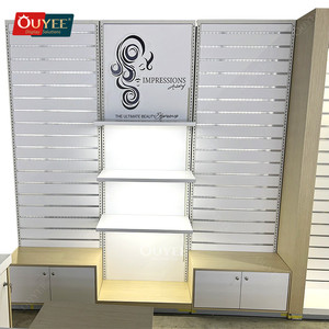 Trang trí bán lẻ hiển thị Vàng Kệ vẻ đẹp hàng hóa khe cắm tường tóc mở rộng Kệ Tóc Giả Kệ tường - Product Image 3