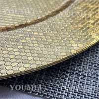 Vente en gros Baraque Party Luxury Round 13 pouces Rond Mosaïque Plastique Mariage Or Assiettes de présentation pour Table Dîner Réception