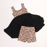 Tiaose Wholesale New Design Sleeveless Printed Mesh Yoga Dress Girl Tutu Active Dress Girl Sports Dress