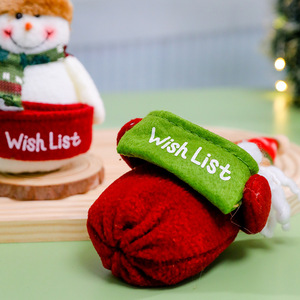Adornos Navideños de Peluche de Santa Claus y Muñeco de Nieve con Bolsillo para Lista de Deseos, Decoración Navideña para Mesa, Muñeco de Regalo - Product Image 3