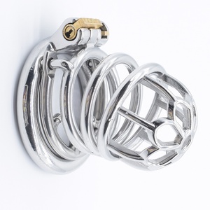 Frrk BDSM Bondage Lock Sex Toys Male Chastity Device Metal Chastity <b>Dildo</b> Cage Stainless Steel Cock Chastity Cage for Men - Product Image 6
