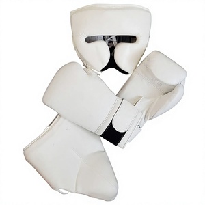 Leather <b>Boxing</b> Protective <b>Set</b> Head Guard Gloves with Double Wrist Straps Knuckle Protection for Training <b>Sparring</b> - Product Image 3