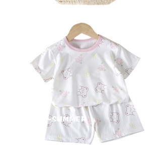 <span class=keywords><strong>Pigiama</strong></span> Estivo a Maniche Corte per Bambini, Completo Cartoon per Ragazzi e Ragazze, Abbigliamento Leggero e Morbido per Aria Condizionata - Product Image 5