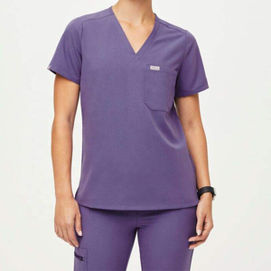 Yüksek elastik çabuk kuru Spandex dokuma Jersey Rayon kadın kısa kollu fırçalayın Set tıbbi cerrahi elbisesi iğne hastaneler - Product Image 1