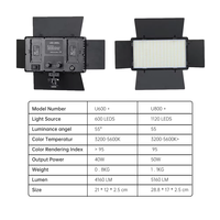 Éclairage Vidéo LED Amélioré U600+ U800+ avec Trépied – Panneau LED Bicolore Dimmable pour Photographie de Studio et Prise de Vue Vidéo