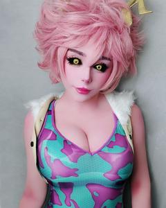 Pelucas de Cosplay Ainizi Sintéticas Cortas de Color Rosa de la Serie My <span class=keywords><strong>Hero</strong></span> Academia, Personaje de Pinky Ashido Mina, para Niñas - Product Image 2