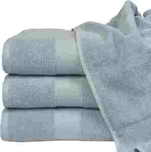 Vente flash - Serviettes de bain d'hôtel en coton 100% écologique, tissées, couleur unie, blanches, de luxe, 70x140cm - Product Image 2