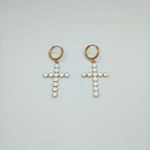 Boucles d'oreilles pendantes en acier inoxydable 316L plaqué or PVD, bijoux tendance - Product Image 1