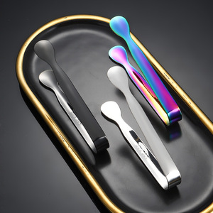 304 Stainless Steel Ice Clip Sugar Cube <b>Tongs</b> Non Slip Coffee Multifunctional Food Clamp Ice Cube Picker <b>Kitchen</b> Tool - Product Image 2