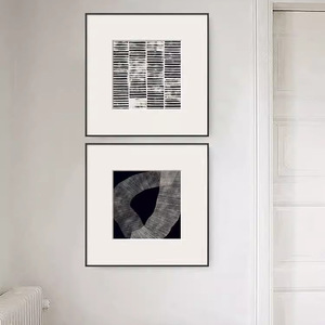 <span class=keywords><strong>Peinture</strong></span> décorative abstraite médiévale française noir et blanc sur toile encadrée de haute qualité pour salon, tableau mural pour restaurant - Product Image 6