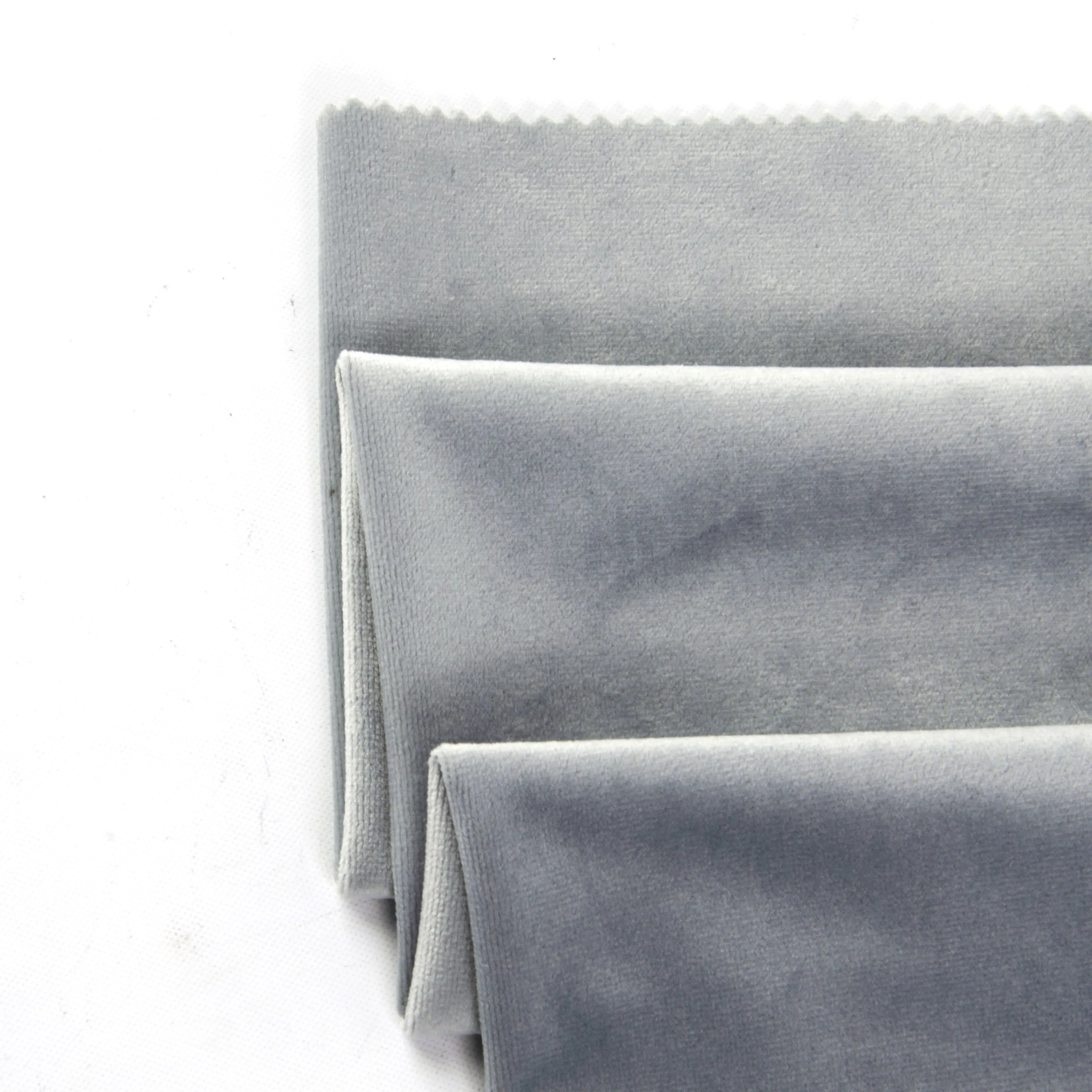 High quality light blue velvet fabric custom fabric printing velvet with your logo