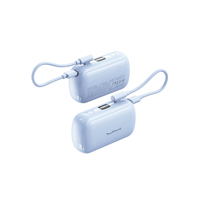 Batterie externe mini 2-en-1 de 10000 mAh avec câble USB-C intégré, charge rapide 20W, affichage LED, double sortie Type-C pour iPhone et Android