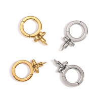 Boucle ronde en acier inoxydable pour collier et bracelet, boucle d'attache DIY couleur or pour pendentif de bijoux