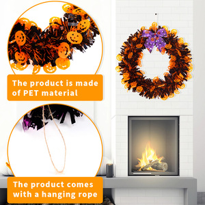 Guirlandes, pendentifs d'Halloween, décorations pour la maison et le jardin, décorations de porte, chauves-souris, citrouilles - Product Image 4