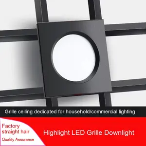 LED ince gömülü kare downlight ticari ve ev ızgara lambası