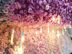 Floral Backdrop Pink Flower Wall Panel Wedding Wall Flowers For Wedding
