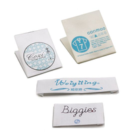 Logo privé personnalisé étiquette de tissu de vêtement 100% coton biologique haute densité Jacquard vêtements étiquette tissée en satin étiquettes tissées de vêtements
