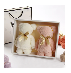 Emballage de <span class=keywords><strong>sac</strong></span> à <span class=keywords><strong>main</strong></span> Serviette en treillis ananas en velours <span class=keywords><strong>corail</strong></span> bon marché Serviette ours cadeau - Product Image 2