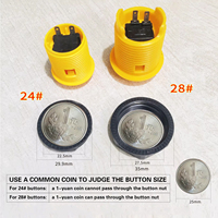 Accessoires pour console de jeux d'arcade Switch, boutons poussoirs ronds en plastique de 24 mm et 28 mm