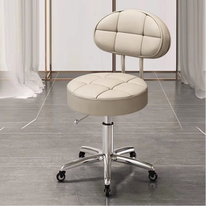 Fauteuil de Barbier Coulissant, Chaise d'Ordinateur, Fauteuil de Caisse Réglable en Hauteur, en Cuir PU, avec Pompe Hydraulique, Moderne pour Salon de Coiffure - Product Image 3