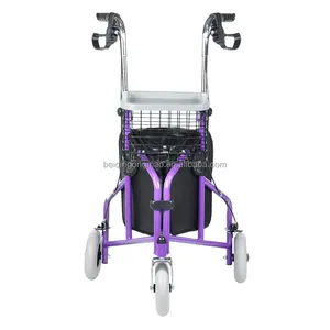 Yaşlı için BQ-5003A yürüyüş yardımcıları hafif 3 tekerlekli katlanır çelik rollator walker