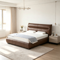 WINMAX Lit Moderne de Luxe en Cuir Véritable Rembourré, Confortable, Taille King Queen, Modulaire pour la Maison et l'Hôtel 2510
