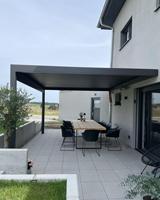 Pergola motorisée en aluminium imperméable pour patio, mobilier de jardin, gazebo à lames orientables, bioclimatique