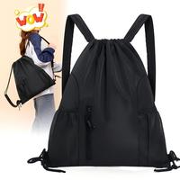 Sac à dos à cordon de serrage imperméable et réutilisable, poches latérales en maille, grande capacité pour la salle de sport, le cyclisme, la natation, la randonnée, les voyages