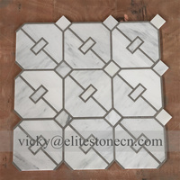 Nouvelle conception moderne de carreaux de mosaïque en marbre blanc de Carrare pour la salle de bain, la cuisine et les crédences de villa