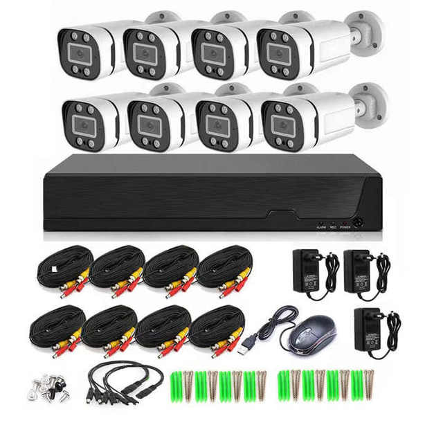 ESOE DVR Kit 2MP Analog Camera Full Color Night Vision 1080p 3.6mm Lens 4CH/8CH for Protocol Waterproof CCTV Security System