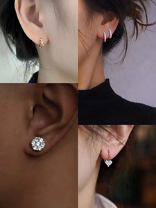 Hot Selling 925 Silver Flower <b>Ear</b> <b>Studs</b> Cluster GRA Certified Screw Back <b>for</b> <b>Men</b> and Women Gold Plated Moissanite earring - Product Image 5