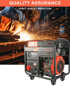 مولد ديزل مفتوح الإطار 220/380 فولت، 7-9 كيلو واط، وحدة آلة لحام مع بدء تشغيل تلقائي، تردد 50/60 هرتز، جهد مقنن 230/240 فولت - Product Image 3