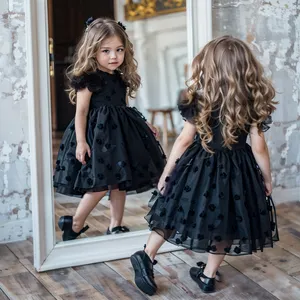 children's Solid color Sweet Princess Dress Children's polka dot mesh dress girls baby dress