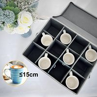 Boîte de rangement de tasse diviseurs tasse à thé boîte de rangement de café organisateur chine conteneurs de rangement protégeant 12 tasses à café et tasses à thé