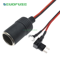 Haute qualité voiture allume-cigare Standard/Mini/Low-pro/Micro 2 chargeur câble femelle prise connecteur adaptateur câble fusible
