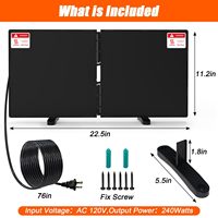 Chauffage pliable pour poulailler de 240 W, grand et étanche, idéal pour les poussins, les enclos pour animaux de compagnie intérieurs et extérieurs.