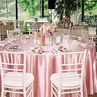 Nappe ronde en satin, lisse et infroissable, en soie satinée, pour hôtel, mariage, restaurant, banquet, fête à domicile